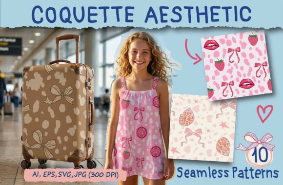 Download Coquette Bows Seamless Patterns Bundle - Patterns Collection