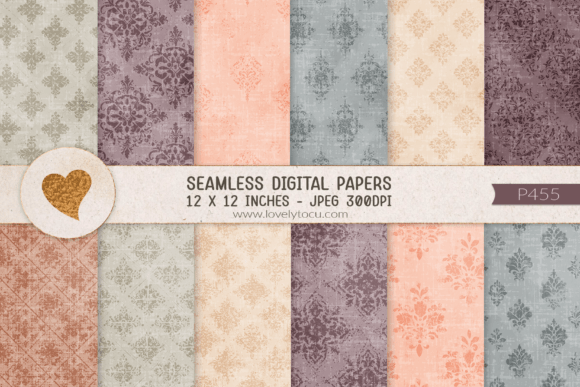 Download Grunge Damask Seamless Paper Patterns - Patterns Collection