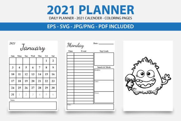 Download 2021 Planner Printable Template Graphic - 2021 Collection