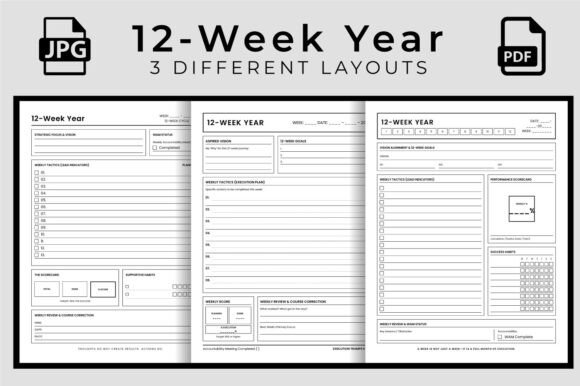 Download 12-Week Year Goal Setting Planner Log - Goal setting planner Collection
