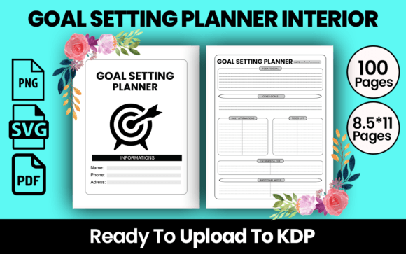 Download GOAL SETTING PLANNER KDP INTERIOR - Goal setting planner Collection