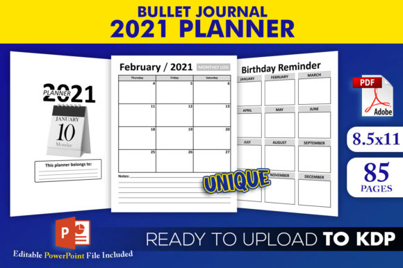 Download Bullet Journal 2021 Planner KDP Interior - 2021 Collection