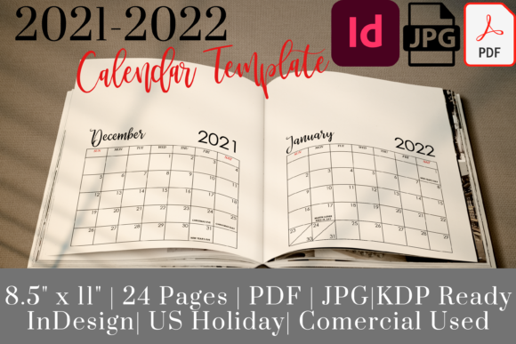 Download 2021-2022 Calendar Template for KDP - 2021 Collection