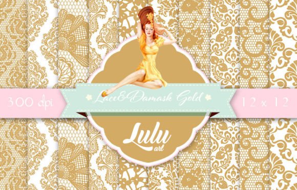 Download Lace and Damask Gold Patterns - Patterns Collection